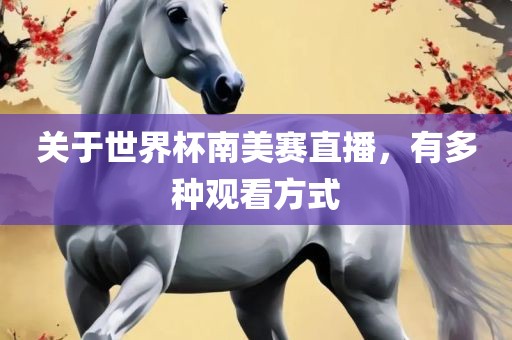 关于世界杯南美赛直播，有多种观看方式