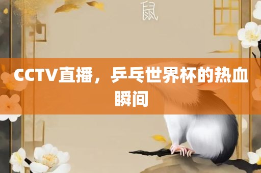 CCTV直播，乒乓世界杯的热血瞬间
