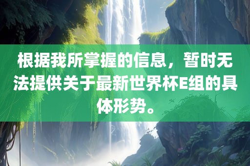 根据我所掌握的信息，暂时无法提供关于最新世界杯E组的具体形势。