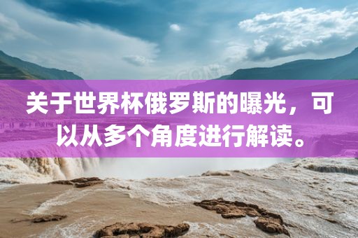 关于世界杯俄罗斯的曝光，可以从多个角度进行解眉山市正发家政服务有限公司读。