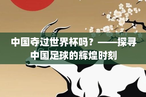 中国夺过世界杯吗？——探寻中国足球的辉煌时刻眉山市正发家政服务有限公司