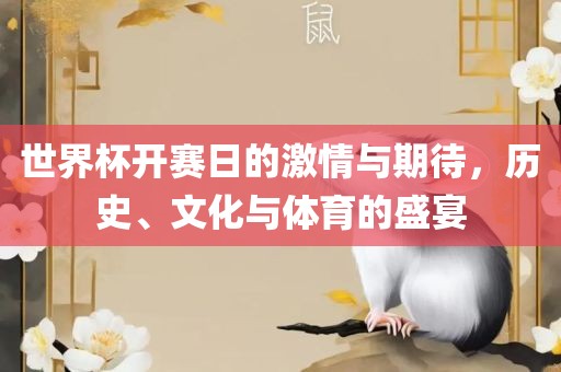 世界杯开赛日的激情与期待，历史、文化与体育的盛宴眉山市正发家政服务有限公司