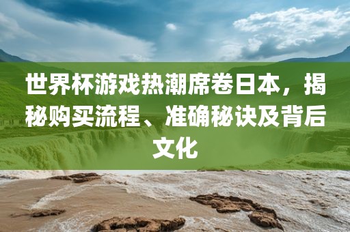 世界杯游戏热潮席卷日本，揭秘购买流程、准确秘诀及背后文化眉山市正发家政服务有限公司