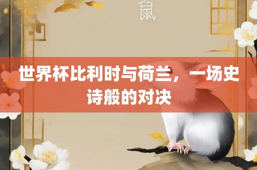 世界杯比利时与荷兰，一场史诗般的对决