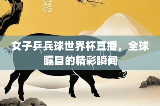 女子乒兵球世界杯直播，全球瞩目的精彩瞬间