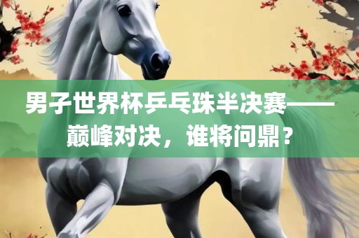 男孑世界杯乒乓珠半决赛——巅峰对决，谁将问鼎？眉山市正发家政服务有限公司