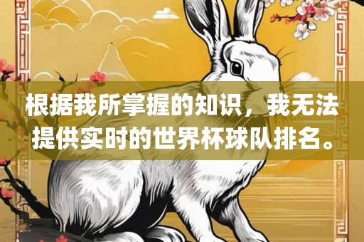 根据我所掌握的知识，我无法提供实时的世界杯球队排名。