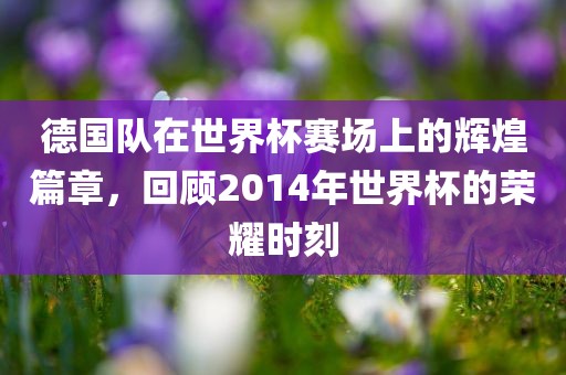 德国队在世界杯赛场上的辉煌篇章，回顾2014年世界杯的荣耀时刻