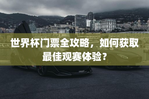 世界杯门票全攻略，如何获取最佳观赛体验？