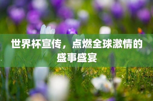 世界杯宣传，点燃全球激情的盛事盛宴