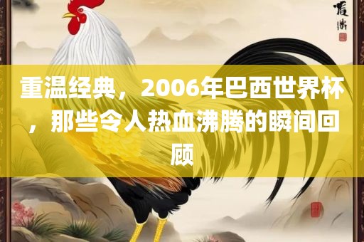重温经典，2006年巴西世界杯，那些令人热血沸腾的瞬间回顾