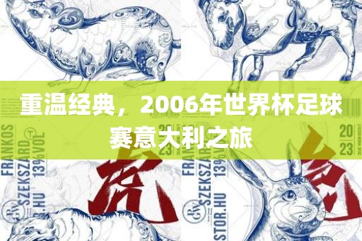 重温经典，2006年世界杯足球赛意大利之旅