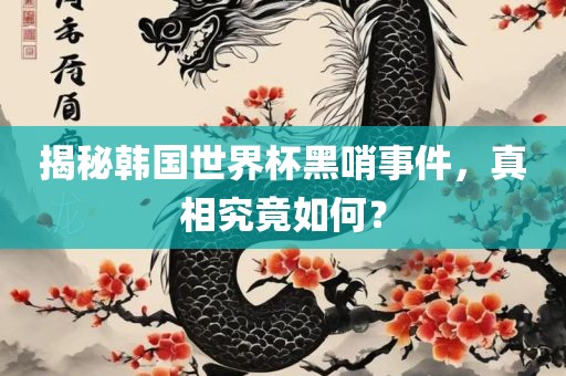 揭秘韩国世界杯黑哨事件，真相究竟如何？