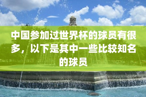 中国参加过世界杯的球员有很多，以下是其中一些比较知名的球员