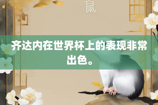 齐达内在世界杯上的表现非常出色。眉山市正发家政服务有限公司