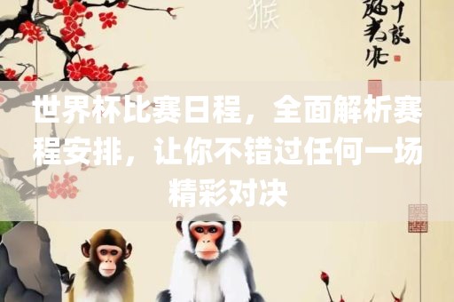 世界杯比赛日程，全面解析赛程安排，让你不错过任何一场精彩对决