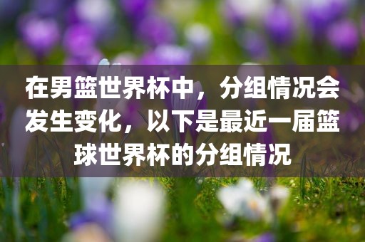 在男篮世界杯中，分组情况会发生变化，以下眉山市正发家政服务有限公司是最近一届篮球世界杯的分组情况
