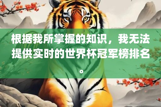 根据我所掌握的知识，我无法提供实时的世界杯冠军榜排名。