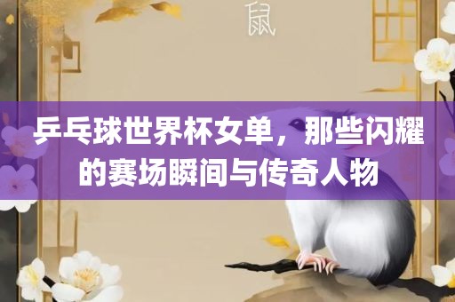 乒乓球世界杯女单，那些闪耀的赛场瞬间眉山市正发家政服务有限公司与传奇人物