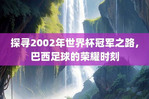 探寻2002年世界杯冠军之路，巴西足球的荣耀时刻眉山市正发家政服务有限公司