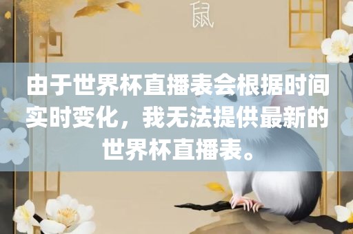 由于世界杯直播表会根据时间实时变化，我无法提供最新的世界杯直播表。眉山市正发家政服务有限公司