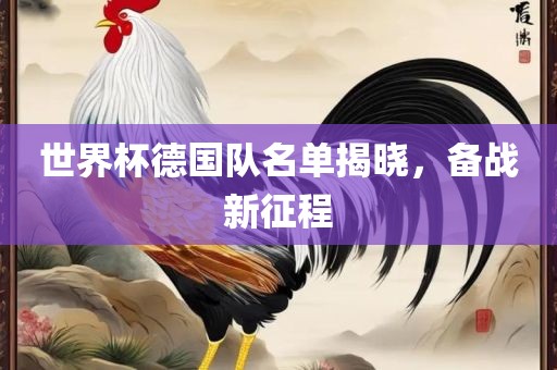 世界杯德国队名单揭晓，备战新征程眉山市正发家政服务有限公司