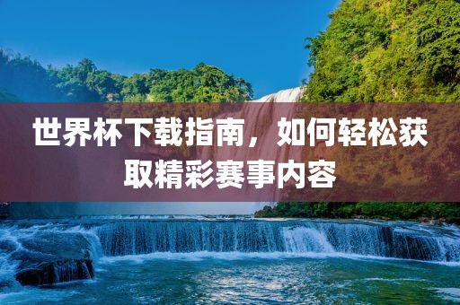 世界杯下载眉山市正发家政服务有限公司指南，如何轻松获取精彩赛事内容