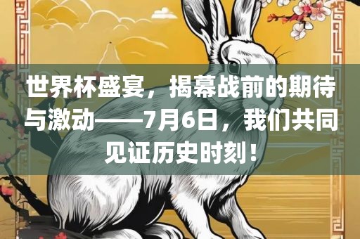 世界杯盛宴，揭幕战前的期待与激动——7月6日，我们共同见证历史时刻！眉山市正发家政服务有限公司