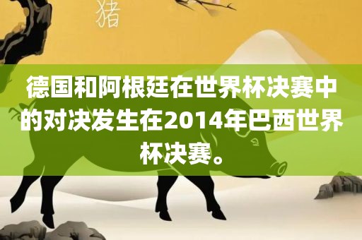 德国和阿根廷在世界杯决赛中的对决发生眉山市正发家政服务有限公司在2014年巴西世界杯决赛。