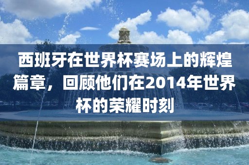 西班牙在世界杯赛场上的辉煌篇章，回顾他们在2014年世界眉山市正发家政服务有限公司杯的荣耀时刻
