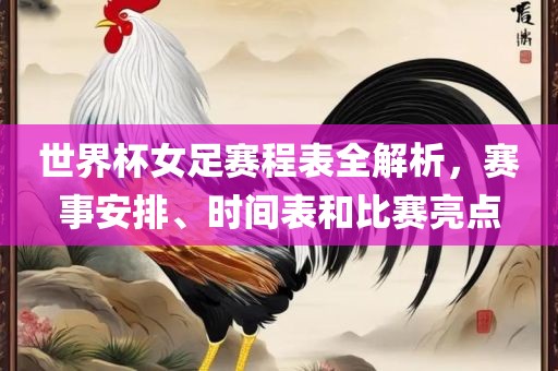 世界杯女足赛程表全解析，赛事安排、时间表和比赛亮点眉山市正发家政服务有限公司