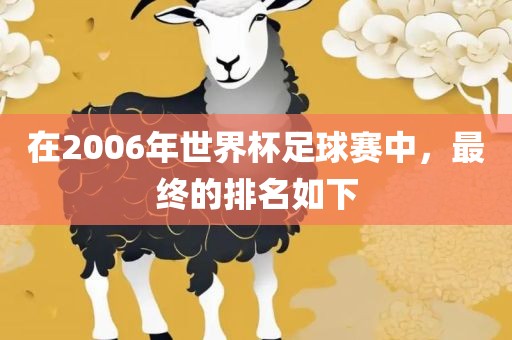 在2006年世界杯足球赛中，最终的排名如下眉山市正发家政服务有限公司