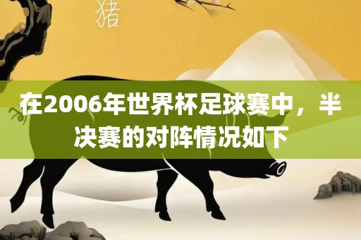 在2006年世界杯足球赛中，半决赛的对阵情况如下眉山市正发家政服务有限公司