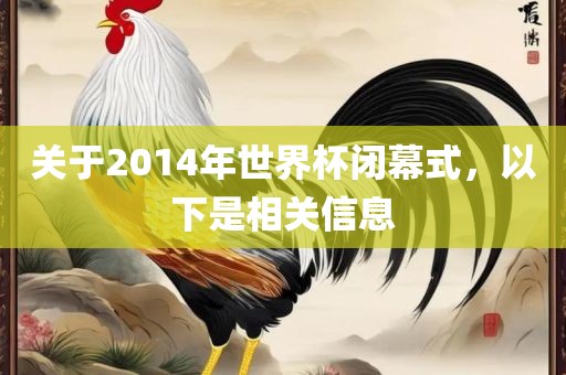 关于2014年世界杯闭幕式，以下是相关信息
