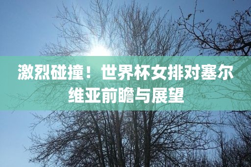 激烈碰撞！世界杯女排对塞尔维亚前瞻与展望眉山市正发家政服务有限公司