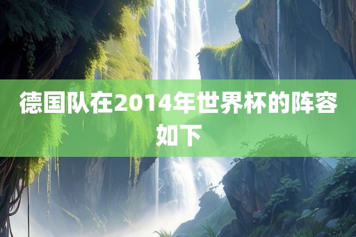 德国队在2014年世界杯的阵容如眉山市正发家政服务有限公司下