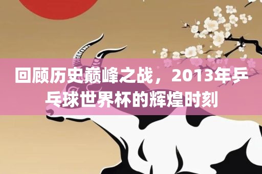 回顾历史巅峰之战，2013年乒乓球世界杯的辉煌时刻