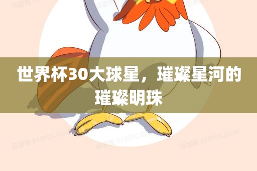 世界杯30大球星，璀璨星河的璀璨明珠