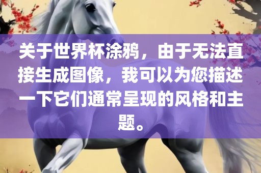关于世界杯涂鸦，由于无法直接生成图像，我可以为您描述一下它们通常呈现的风格和主题眉山市正发家政服务有限公司。