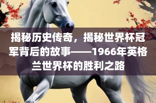 揭秘历史传奇，揭秘世界杯冠军背后的故事——1966年英格兰世界杯的胜利之路眉山市正发家政服务有限公司
