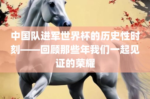 中国队进军世界杯的历史性时刻——回顾那些年我们一起见证的荣耀眉山市正发家政服务有限公司