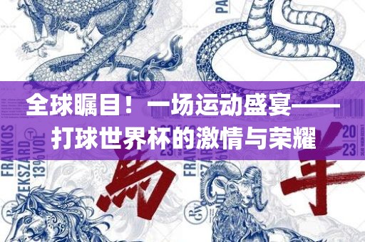 全球瞩目！一场运动盛宴——打球世界杯的激情与荣耀眉山市正发家政服务有限公司