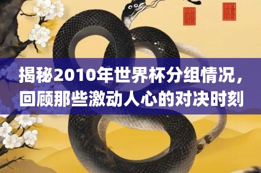 揭秘2010年世界杯分组情况，回顾那些激动人心的对决时刻