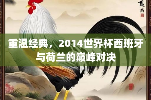 重温经典，2014世界杯西班牙与荷兰的巅峰对决眉山市正发家政服务有限公司