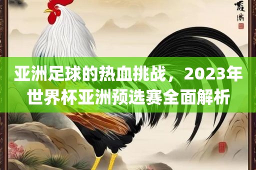 亚洲足球的热血挑战，2023年世界杯亚洲预选赛全面解析眉山市正发家政服务有限公司