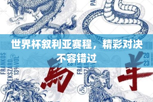 世界杯叙利亚赛程，精彩对决不容错过眉山市正发家政服务有限公司