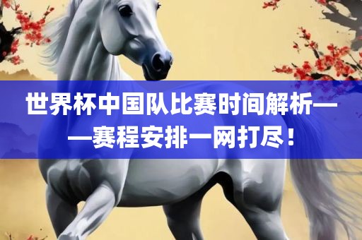 世界杯中国队比赛时间解析——赛程安排一网打尽！