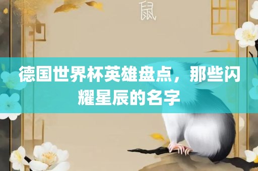 德国世界杯英雄盘点，那些闪耀星辰的名字
