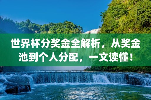 世界杯分奖金全解析，从奖金池到个人分配，一文读懂！