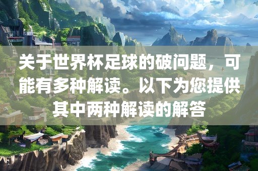 关于世界杯足球的破问题，可能有多种解读。以下为您提供其中两种解读的解答眉山市正发家政服务有限公司
